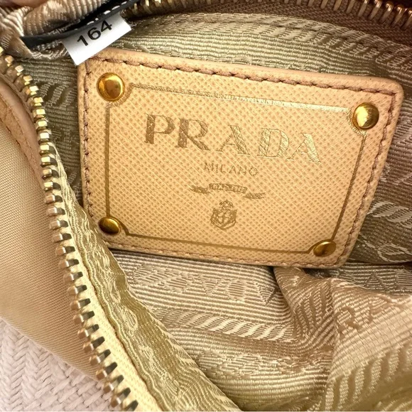 PRADA Tessuto Nylon Crossbody Beige Shoulder Bag - Picture 16 of 16